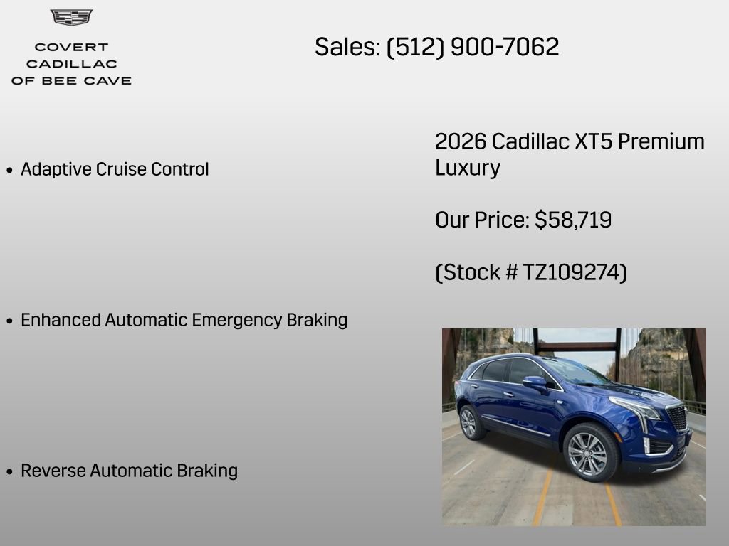 New 2026 Cadillac XT5 Premium Luxury w/ Driver Assist Package FWD image 12