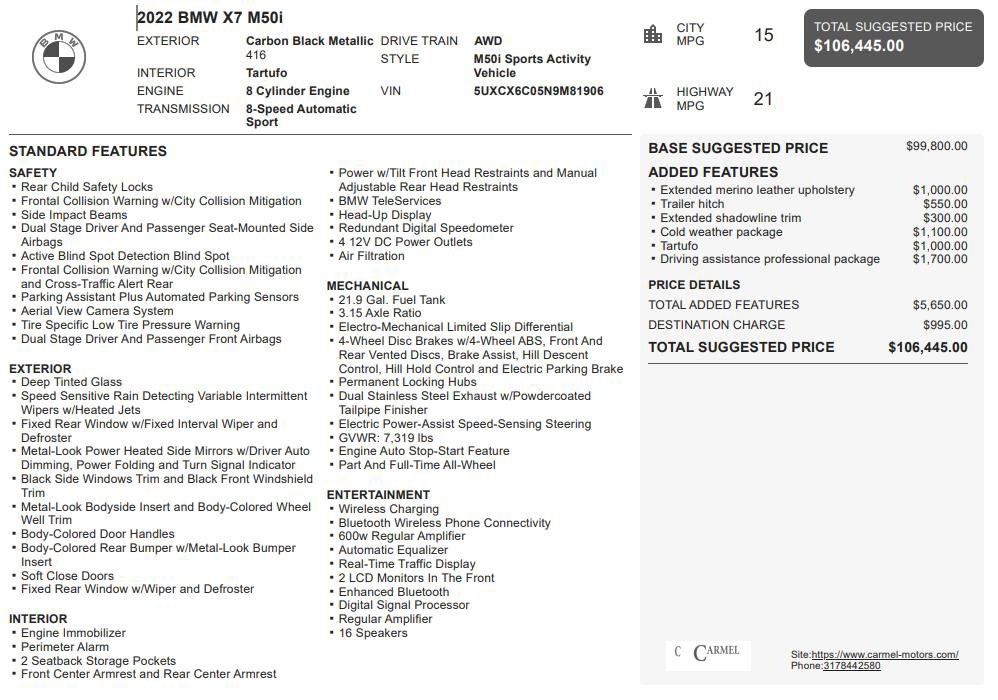 Used 2022 BMW X7 M50i AWD/4WD image 3