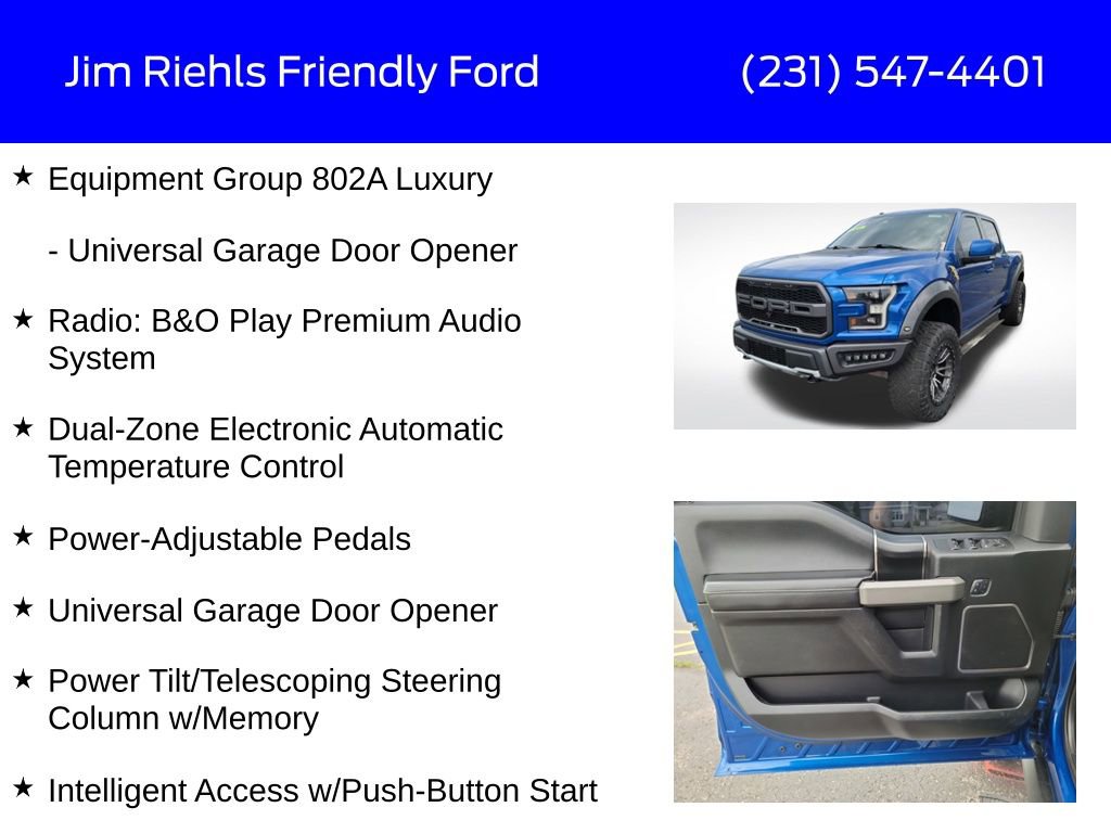 Used 2018 Ford F150 Raptor w/ Equipment Group 802A Luxury image 36