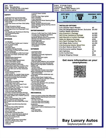 Used 2014 Mercedes-Benz S 550 Sedan w/ Sport Package Plus One image 38