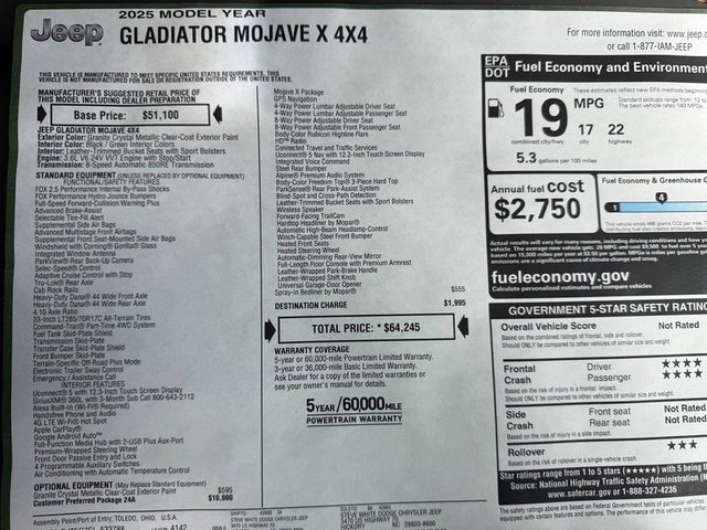 New 2025 Jeep Gladiator Mojave image 33