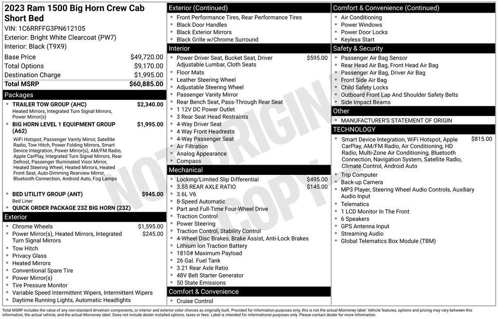 Used 2023 RAM 1500 Big Horn w/ Trailer Tow Group AWD/4WD image 38