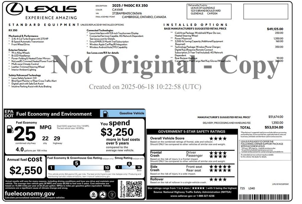 Used 2025 Lexus RX 350 FWD w/ Technology Package image 3