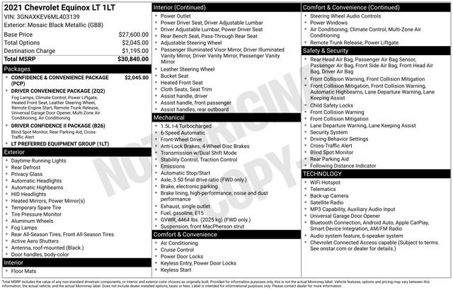 Used 2021 Chevrolet Equinox LT FWD image 2