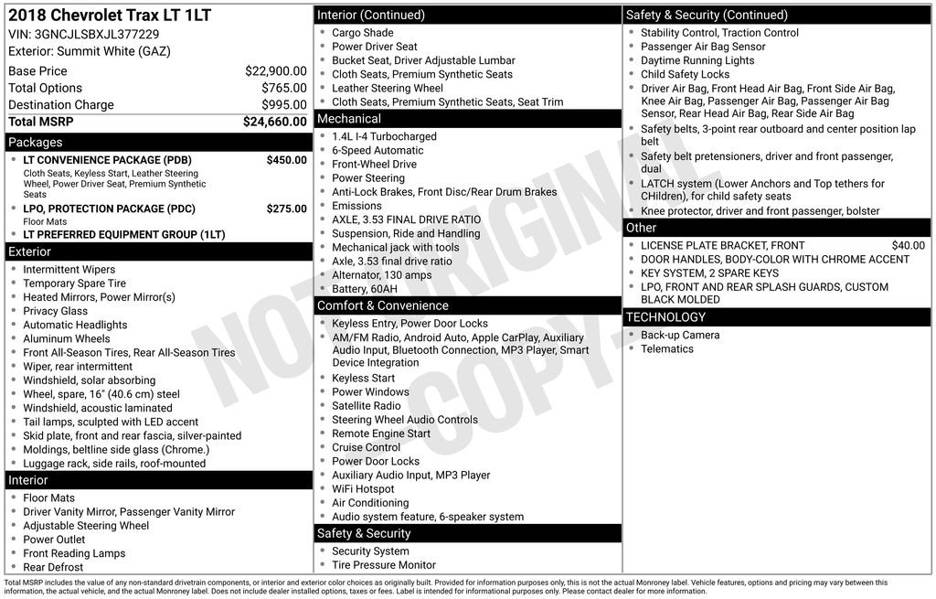 Used 2018 Chevrolet Trax LT w/ LT Convenience Package image 21