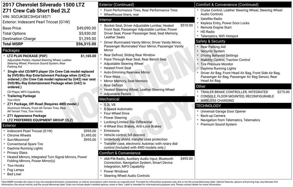 Certified 2017 Chevrolet Silverado 1500 LTZ Z71 w/ LTZ Plus Package AWD/4WD image 46