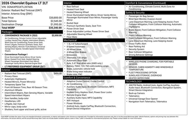 Used 2026 Chevrolet Equinox LT w/ Convenience Package II AWD/4WD image 67