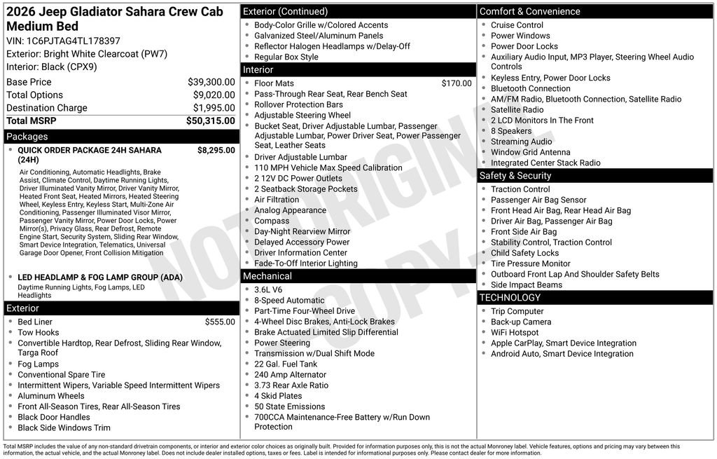 New 2026 Jeep Gladiator Sahara image 6