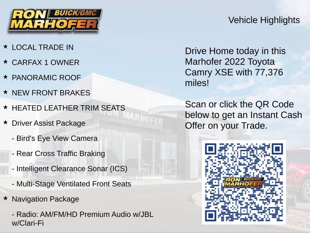 Used 2022 Toyota Camry XSE w/ Navigation Package FWD image 15