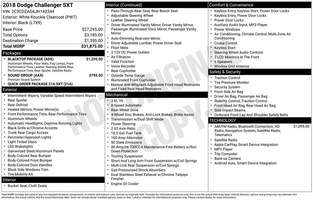 Used 2018 Dodge Challenger SXT w/ Blacktop Package image 6