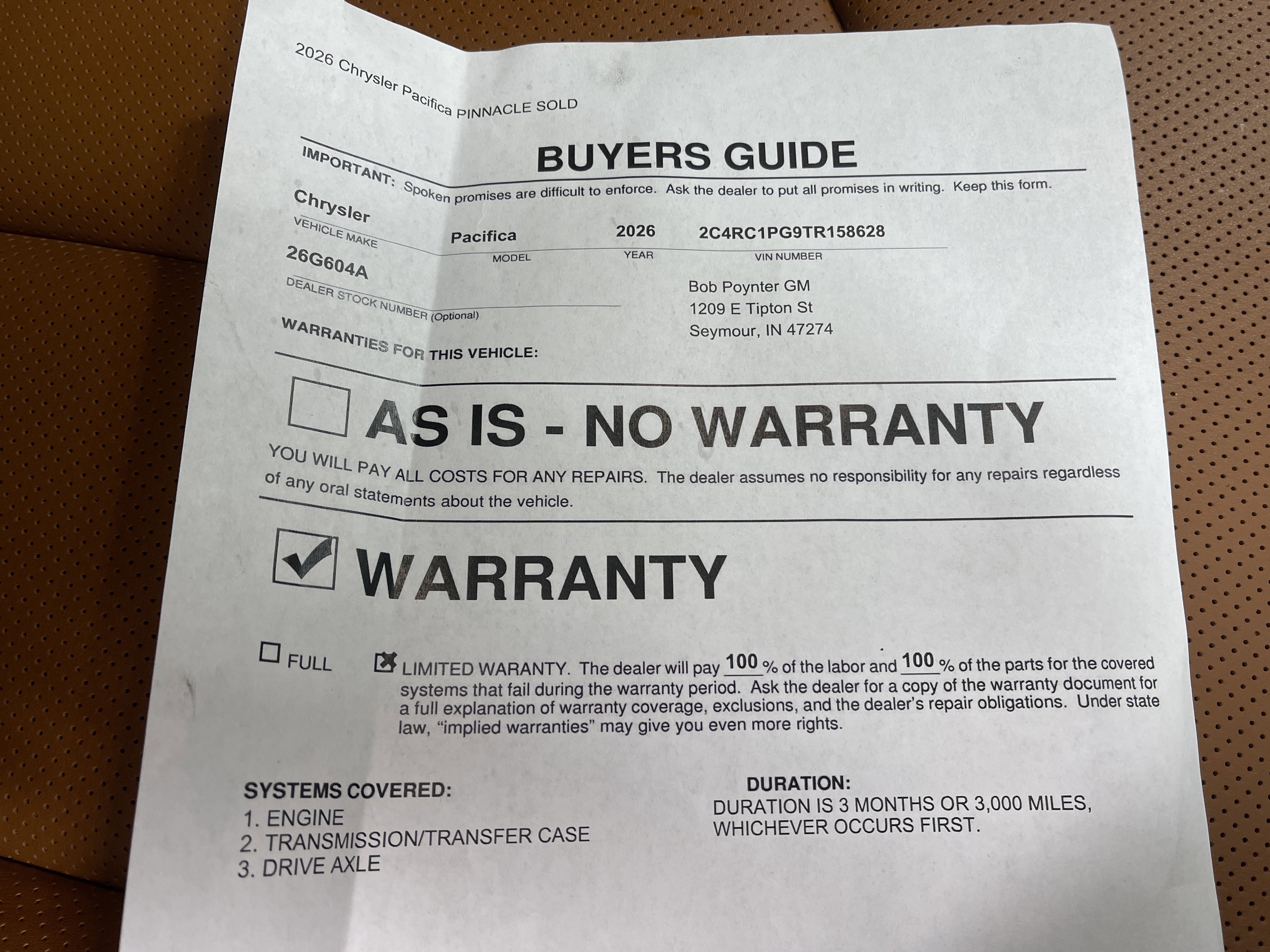 Used 2026 Chrysler Pacifica Pinnacle image 29