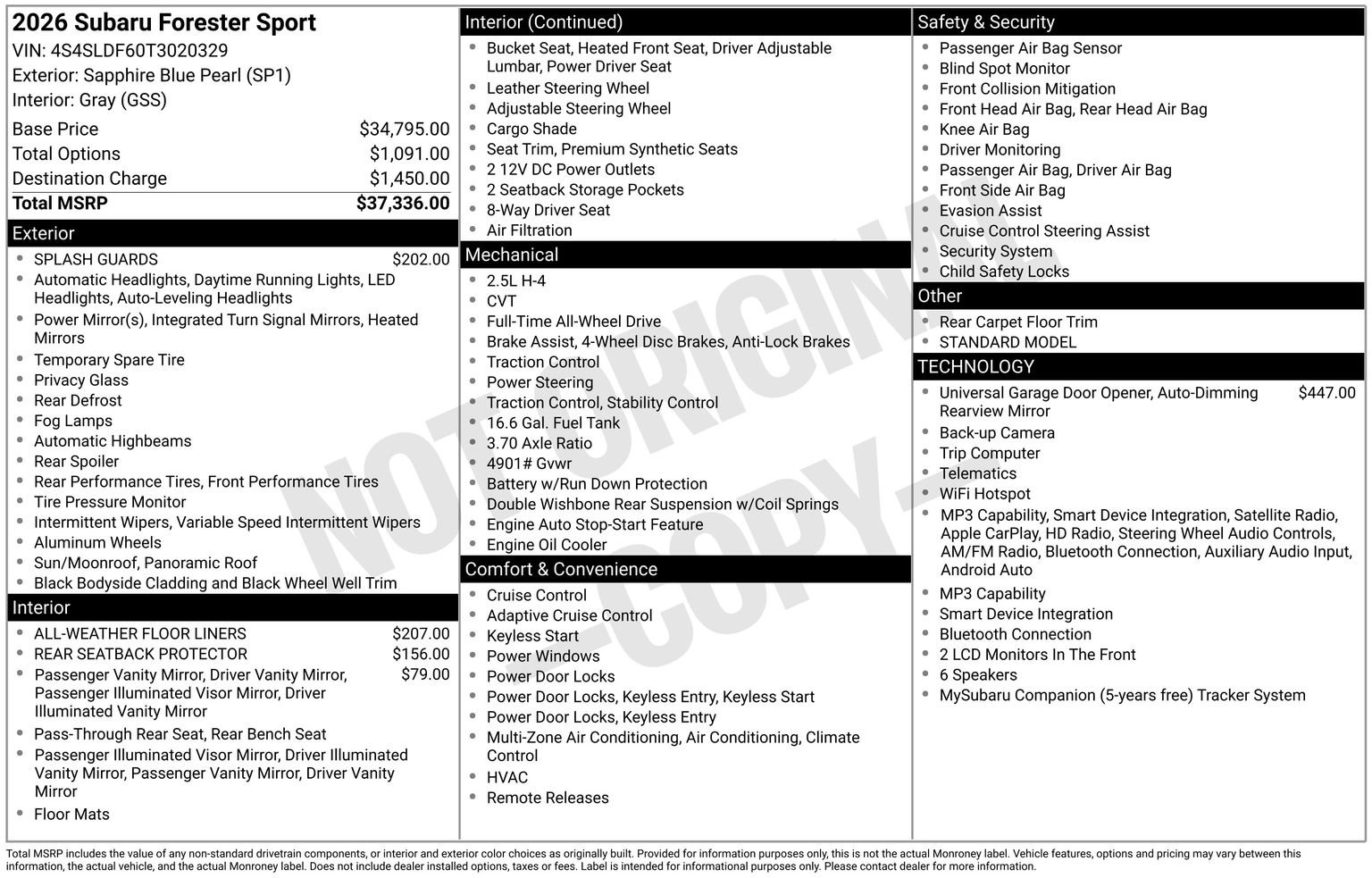 Certified 2026 Subaru Forester Sport AWD/4WD image 34