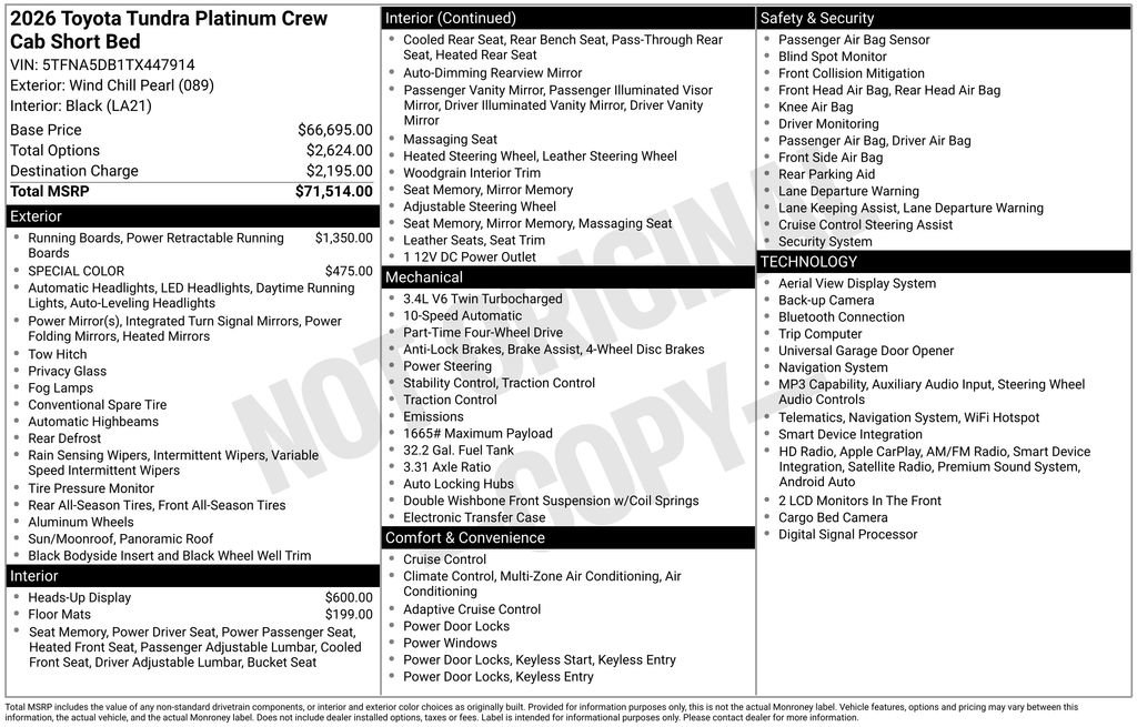 New 2026 Toyota Tundra Platinum AWD/4WD image 20
