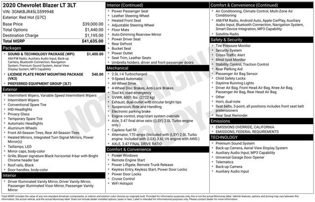 Used 2020 Chevrolet Blazer LT w/ Sound & Technology Package image 6