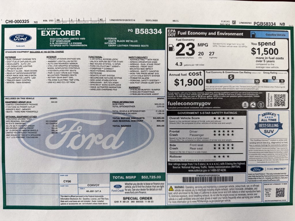 Used 2023 Ford Explorer Limited w/ Limited Technology Package AWD/4WD image 28