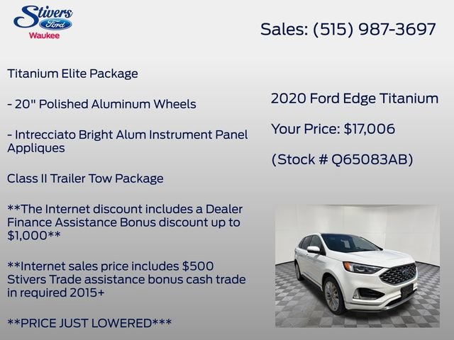 Used 2020 Ford Edge Titanium w/ Equipment Group 301A AWD/4WD image 22