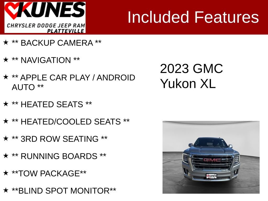 Used 2023 GMC Yukon XL SLT w/ SLT Premium Package AWD/4WD image 2