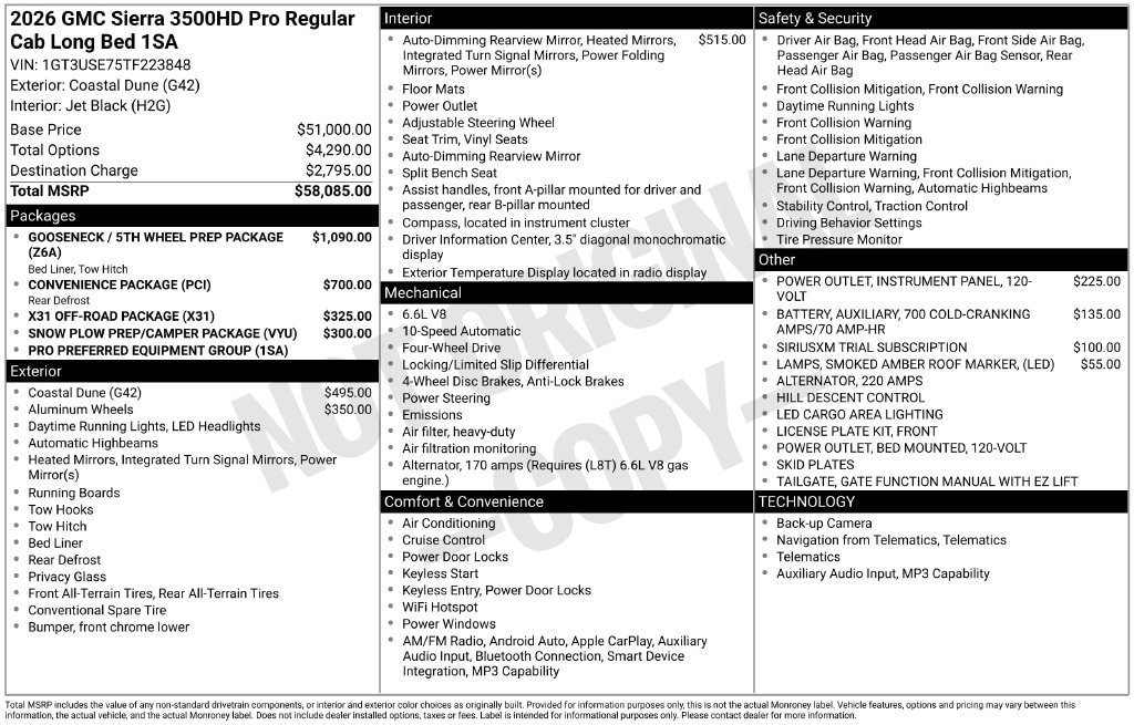 New 2026 GMC Sierra 3500 Pro AWD/4WD image 27