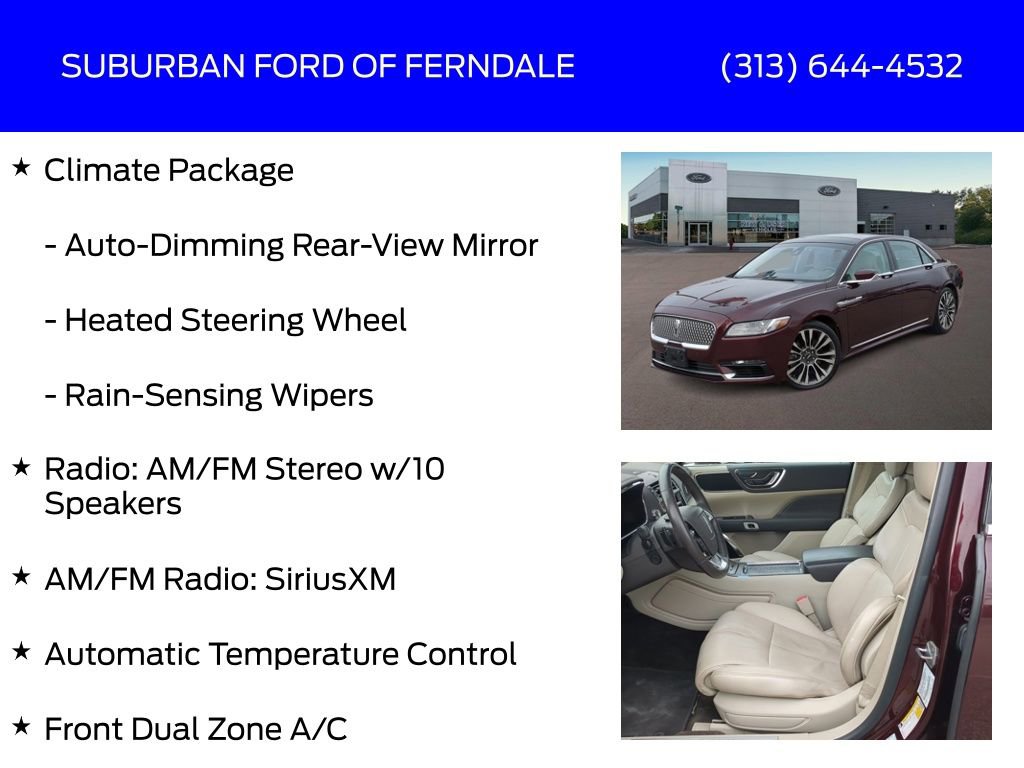 Used 2017 Lincoln Continental Reserve w/ Climate Package image 9