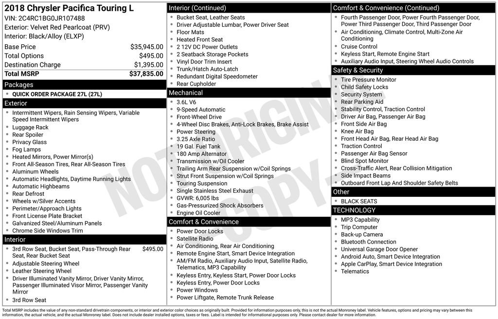 Used 2018 Chrysler Pacifica Touring-L image 7