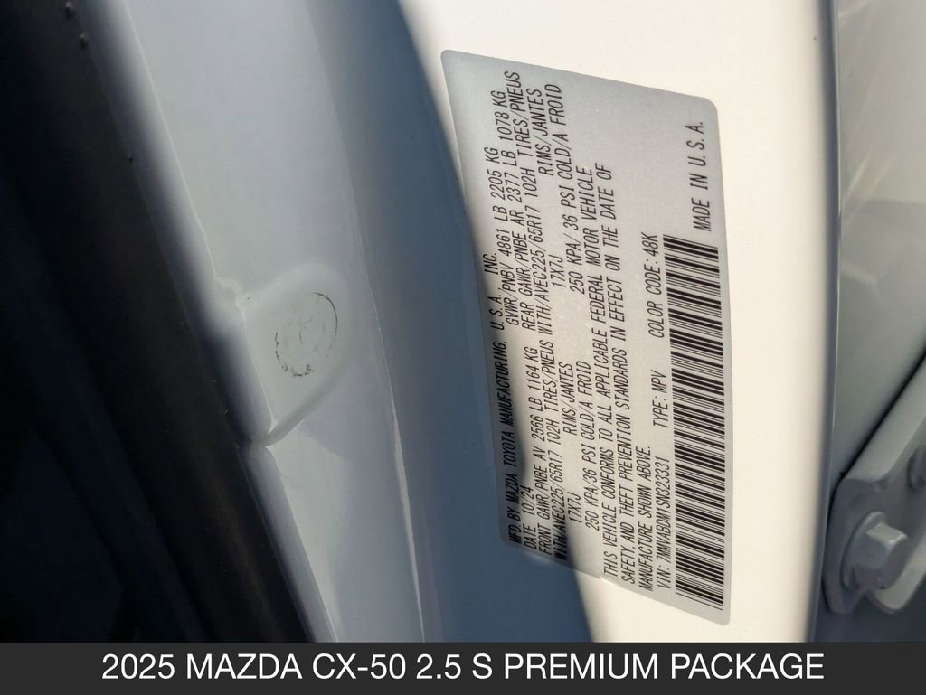 Used 2025 MAZDA CX-50 AWD 2.5 S w/ Premium Package image 40