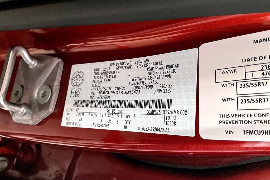 Used 2019 Ford Escape SEL w/ Ford Safe & Smart Package AWD/4WD image 19