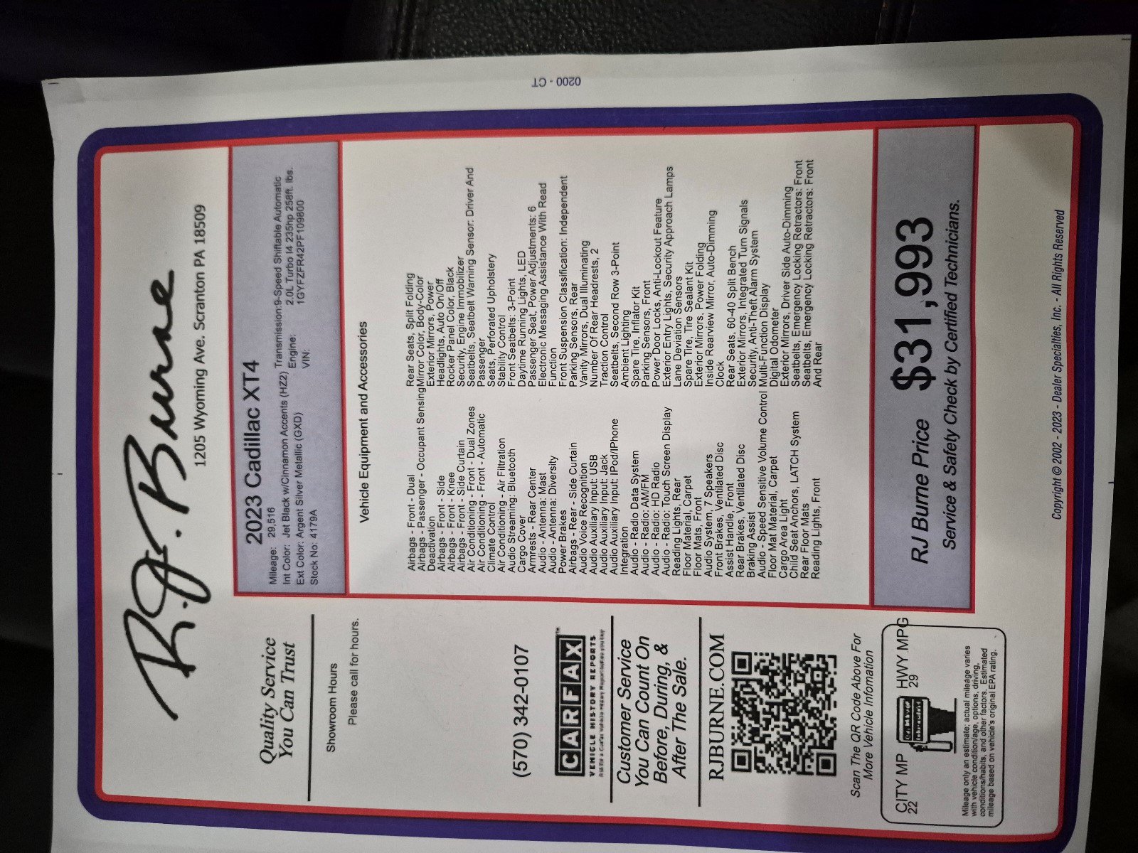 Certified 2023 Cadillac XT4 Sport w/ Cold Weather Package AWD/4WD image 25