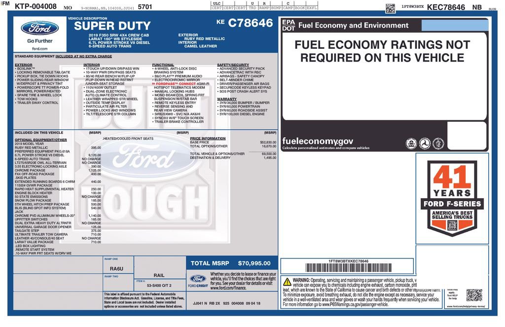 Used 2019 Ford F350 Lariat w/ Chrome Package image 15