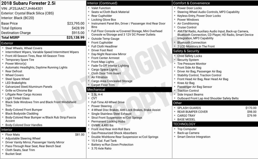 Used 2018 Subaru Forester 2.5i image 6