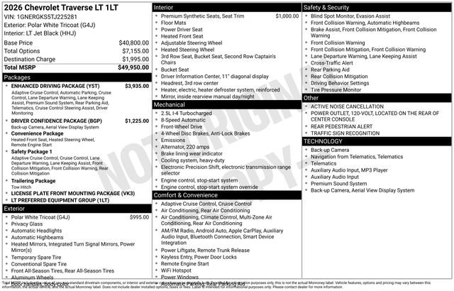 New 2026 Chevrolet Traverse LT w/ Enhanced Driving Package FWD image 4