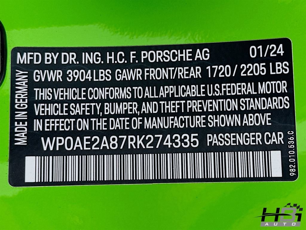 Used 2024 Porsche 718 Cayman GT4 RS w/ Weissach Package image 18