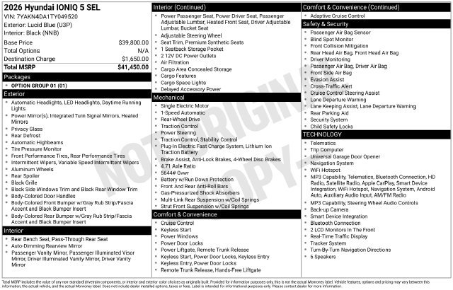 New 2026 Hyundai Ioniq 5 SEL RWD image 37