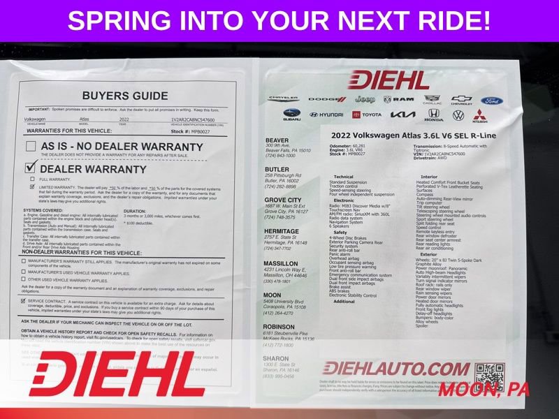 Used 2022 Volkswagen Atlas SEL R-Line AWD/4WD image 14