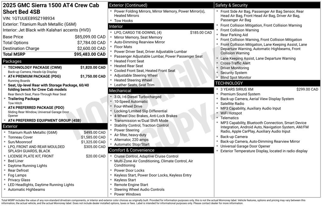Used 2025 GMC Sierra 1500 AT4 w/ Technology Package