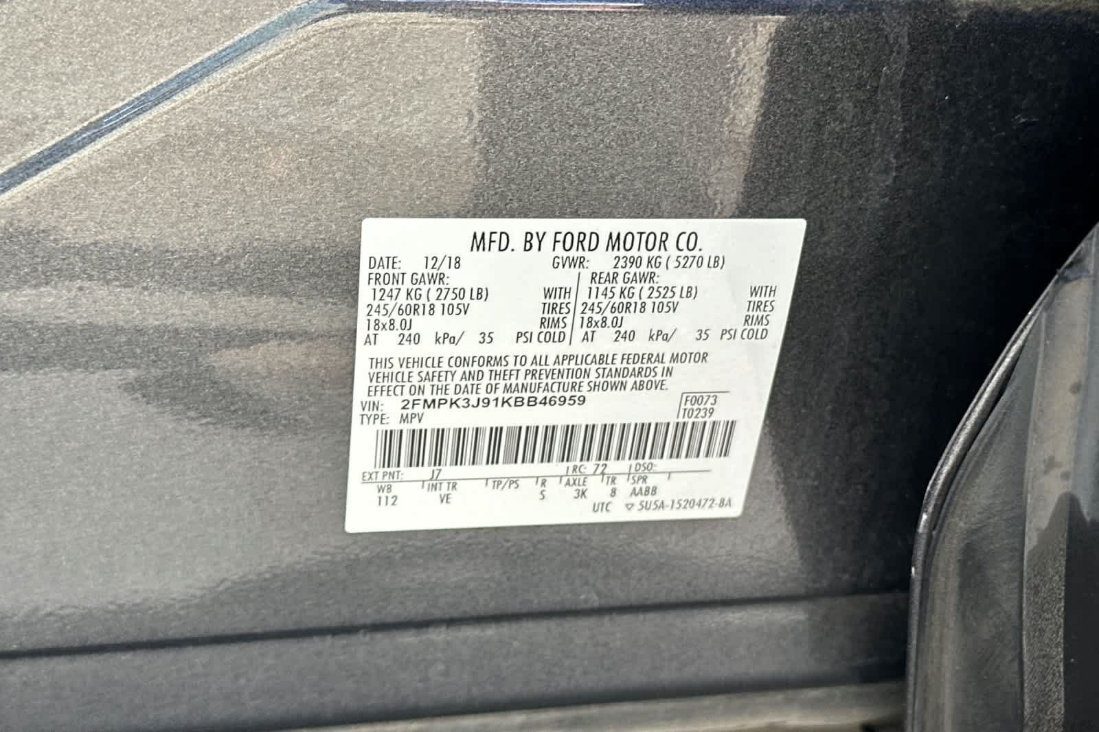 Certified 2019 Ford Edge SEL w/ Equipment Group 201A FWD image 30