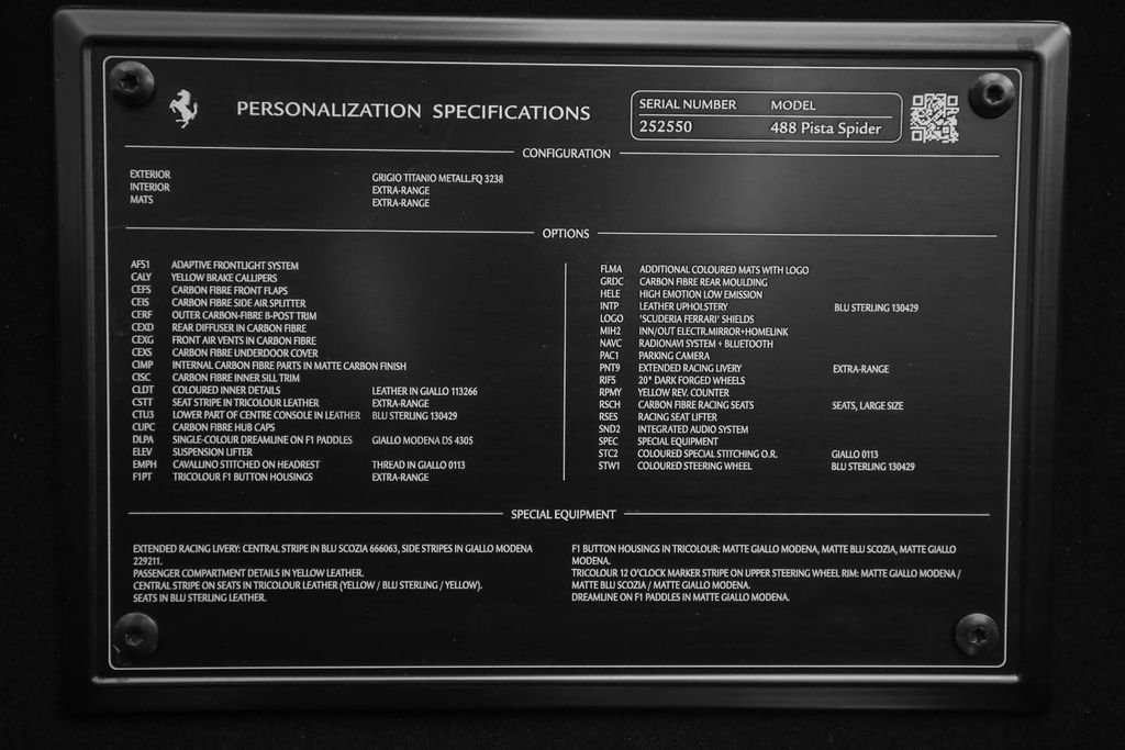 Certified 2020 Ferrari 488 Pista Spider RWD image 52