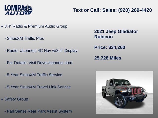 Used 2021 Jeep Gladiator Rubicon w/ Dual Top Group AWD/4WD image 27