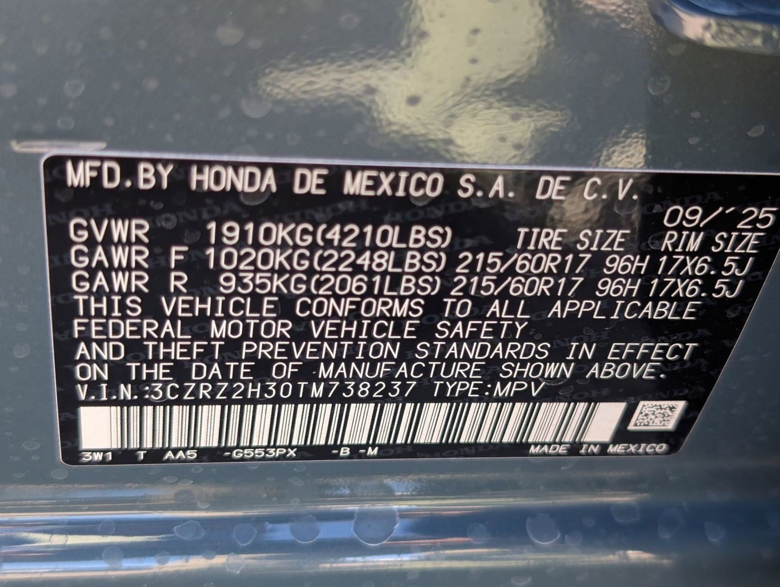 New 2026 Honda HR-V LX image 20