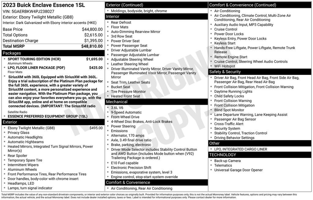 Used 2023 Buick Enclave Essence w/ Sport Touring Edition FWD image 5