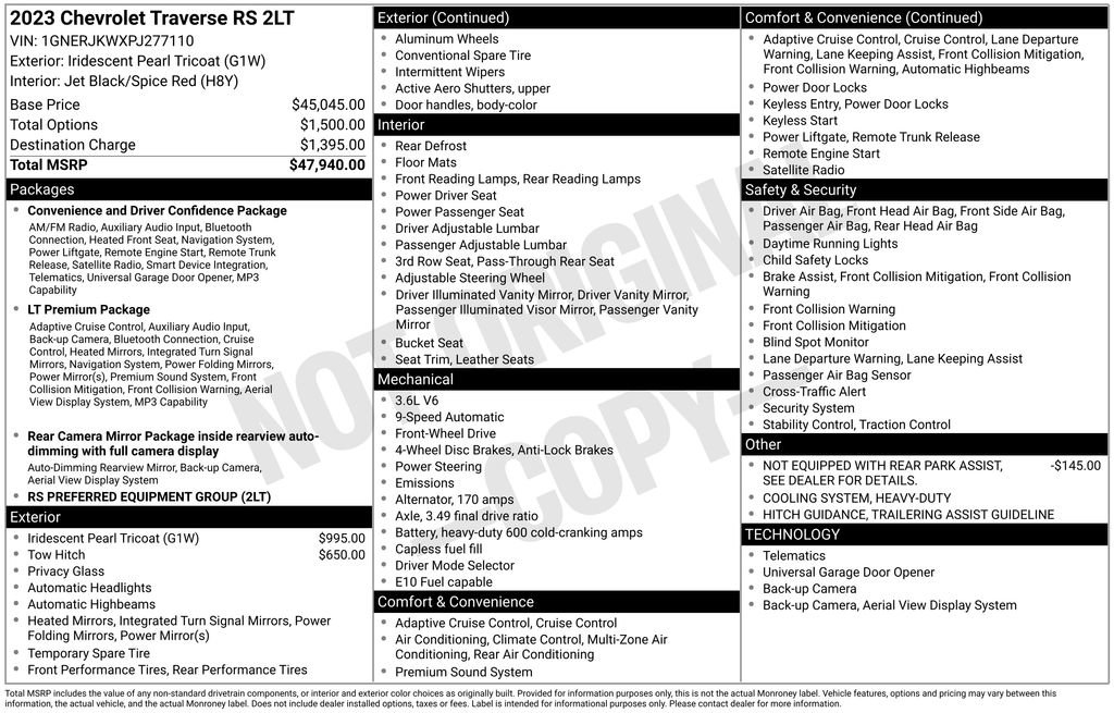 Used 2023 Chevrolet Traverse RS FWD image 32