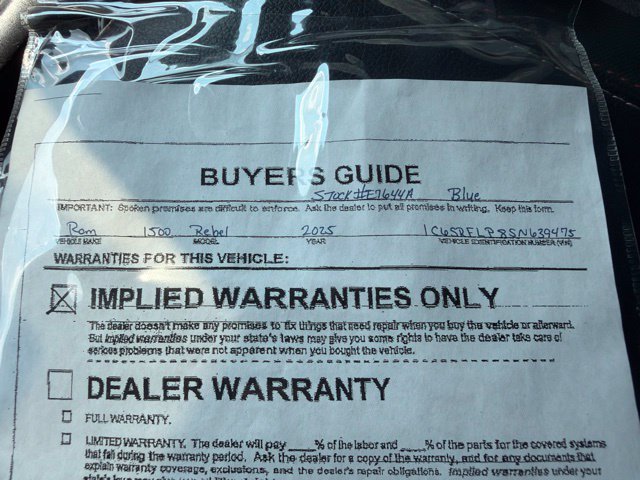 Used 2025 RAM 1500 Rebel w/ Bed Utility Group AWD/4WD image 32