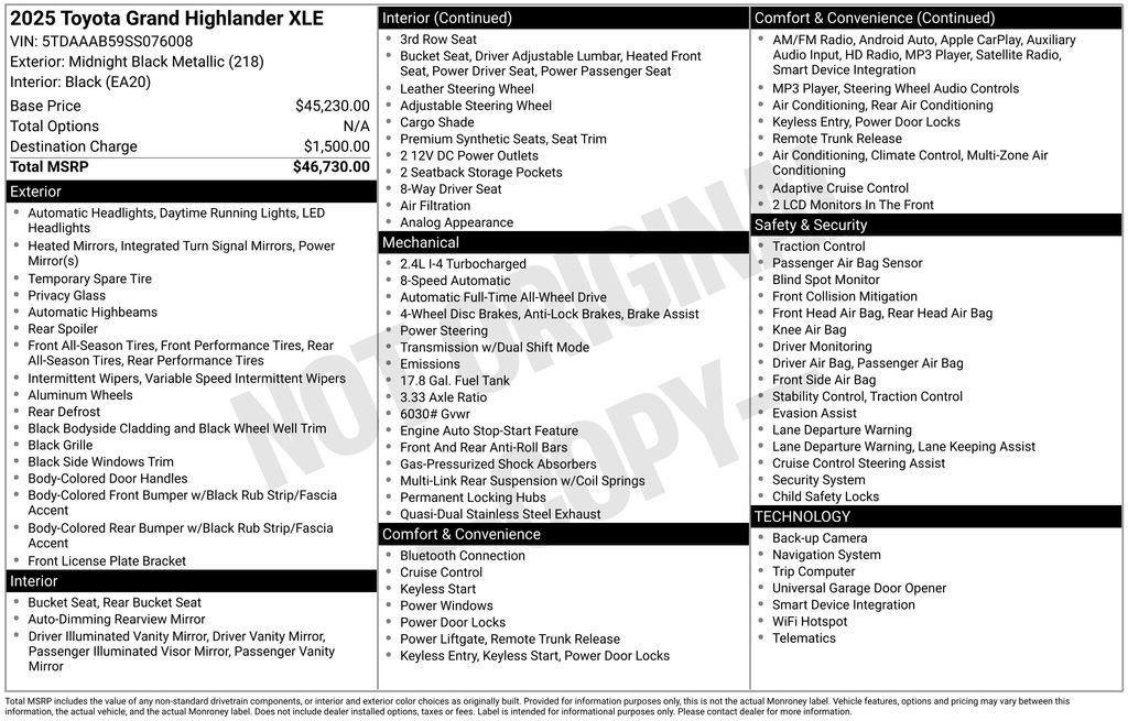 Used 2025 Toyota Grand Highlander AWD image 42