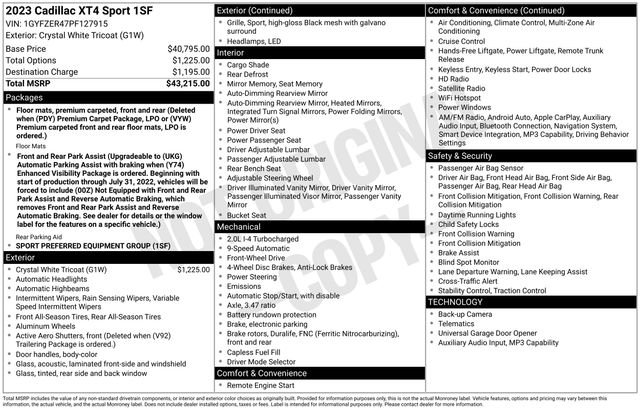 Certified 2023 Cadillac XT4 Sport FWD image 7