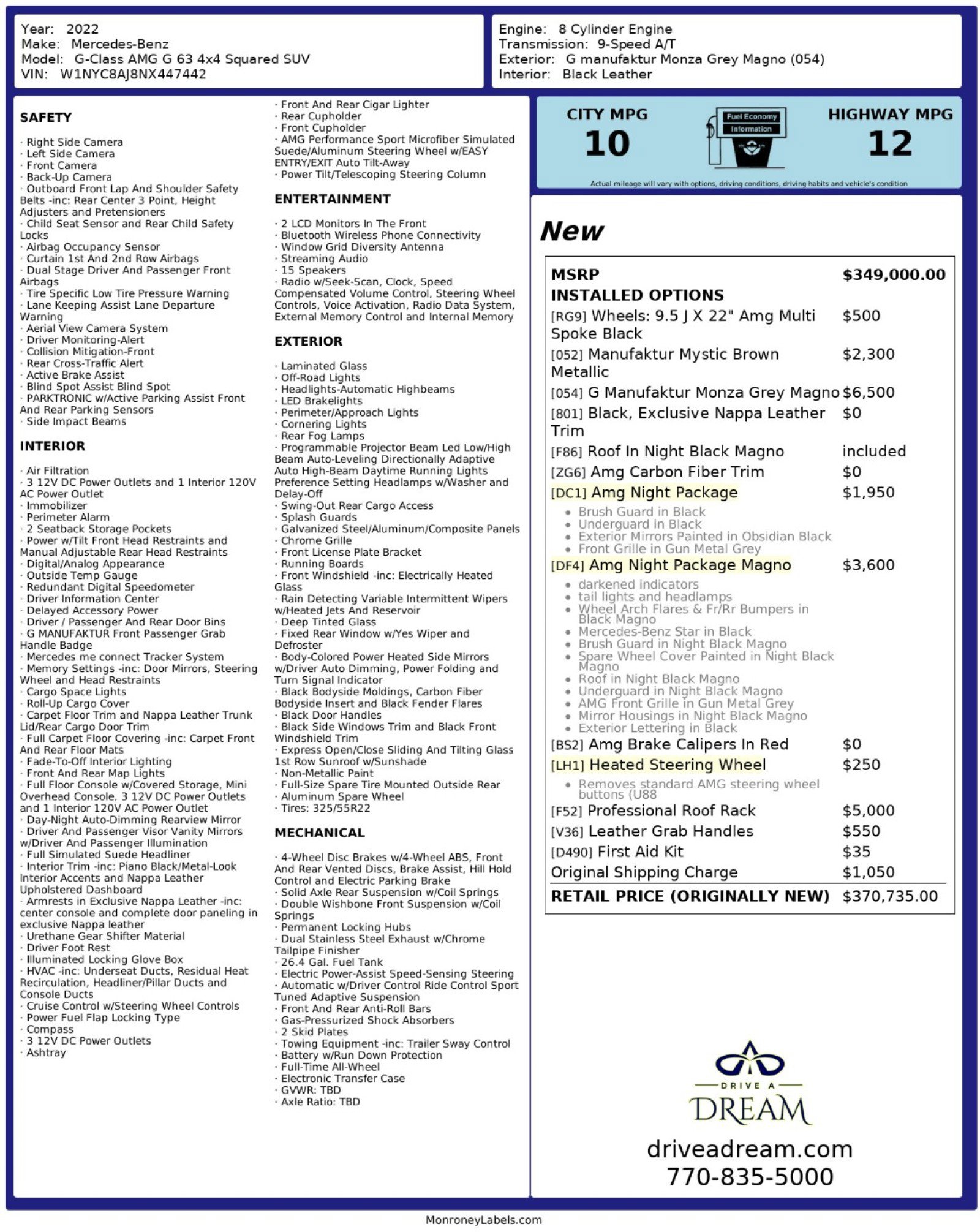 Used 2022 Mercedes-Benz G 63 AMG Squared w/ AMG Night Package Magno image 77