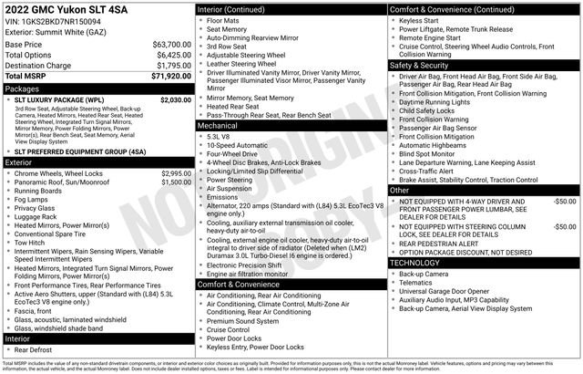 Used 2022 GMC Yukon SLT w/ SLT Luxury Package AWD/4WD image 42