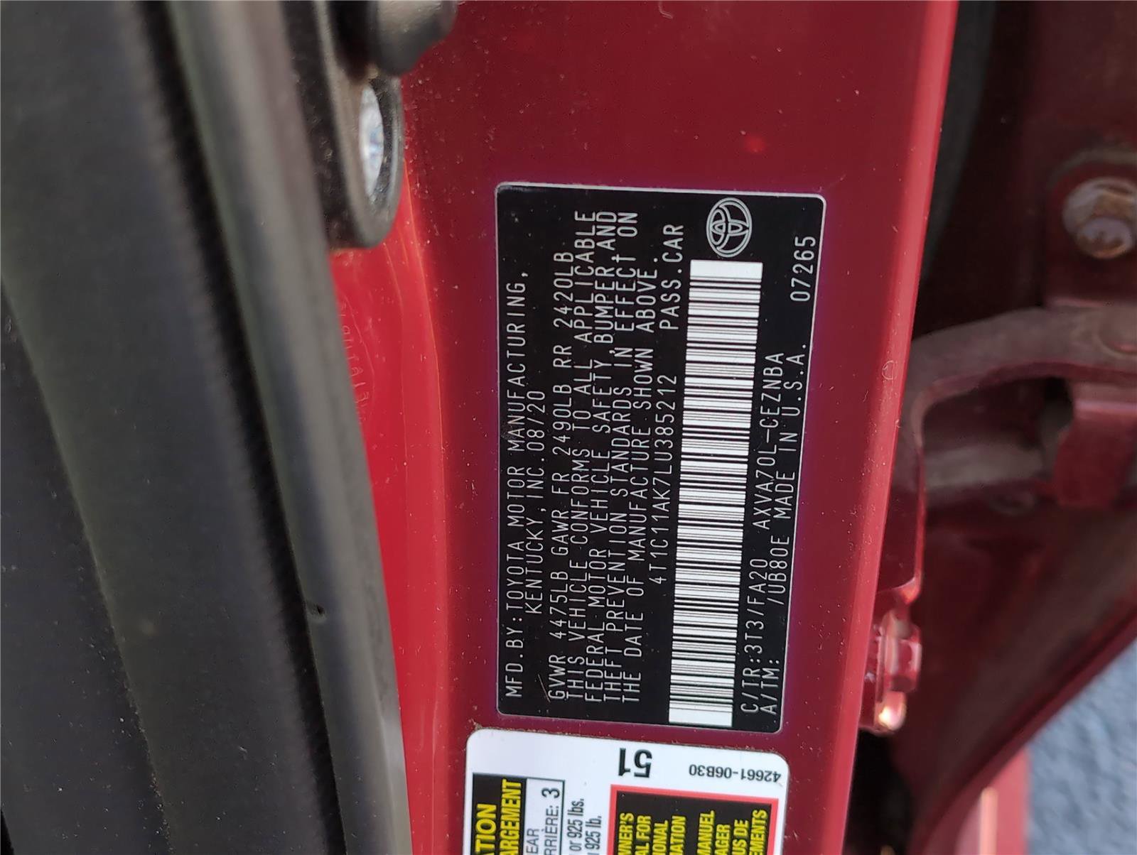 Used 2020 Toyota Camry LE FWD image 35
