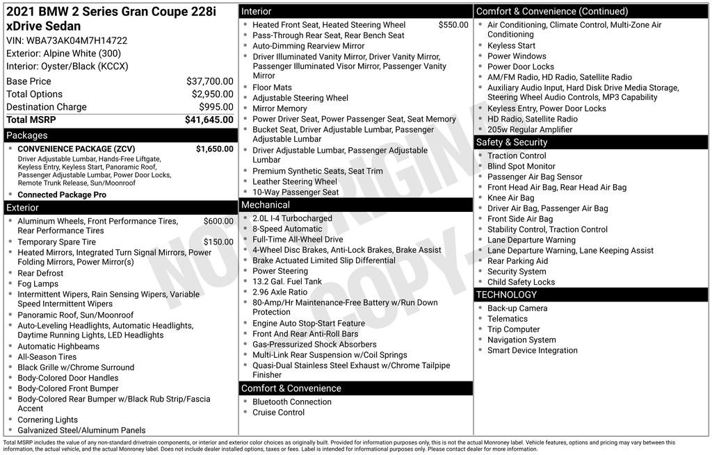 Used 2021 BMW 228i xDrive Gran Coupe w/ Convenience Package image 3