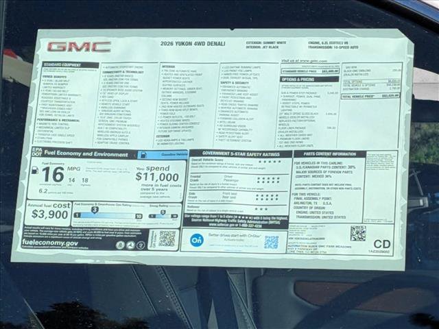 New 2026 GMC Yukon Denali w/ Sun & Power Step Package AWD/4WD image 20