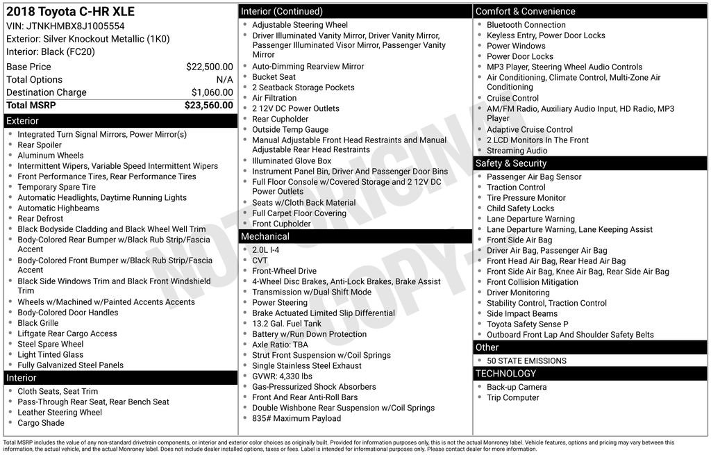 Used 2018 Toyota C-HR XLE image 36