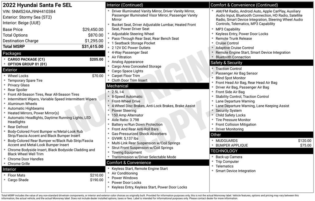 Used 2022 Hyundai Santa Fe SEL w/ Cargo Package FWD image 13
